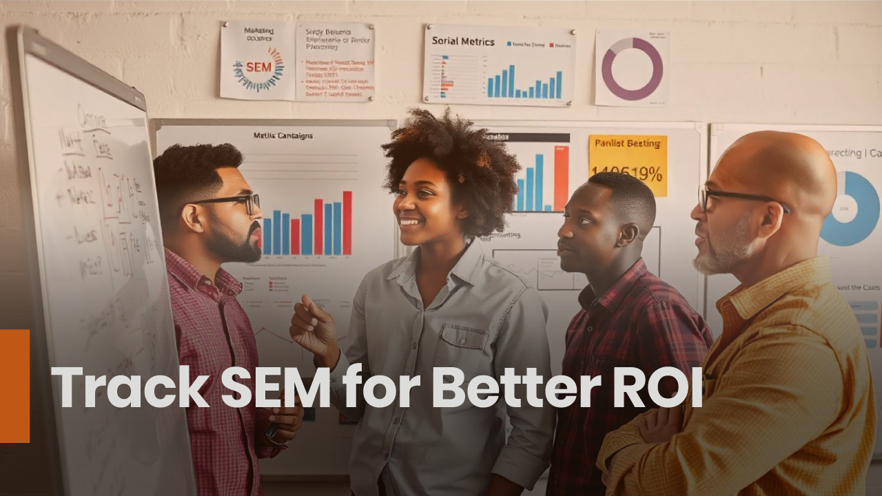 Employees discussing strategies to maximize ROI through SEM