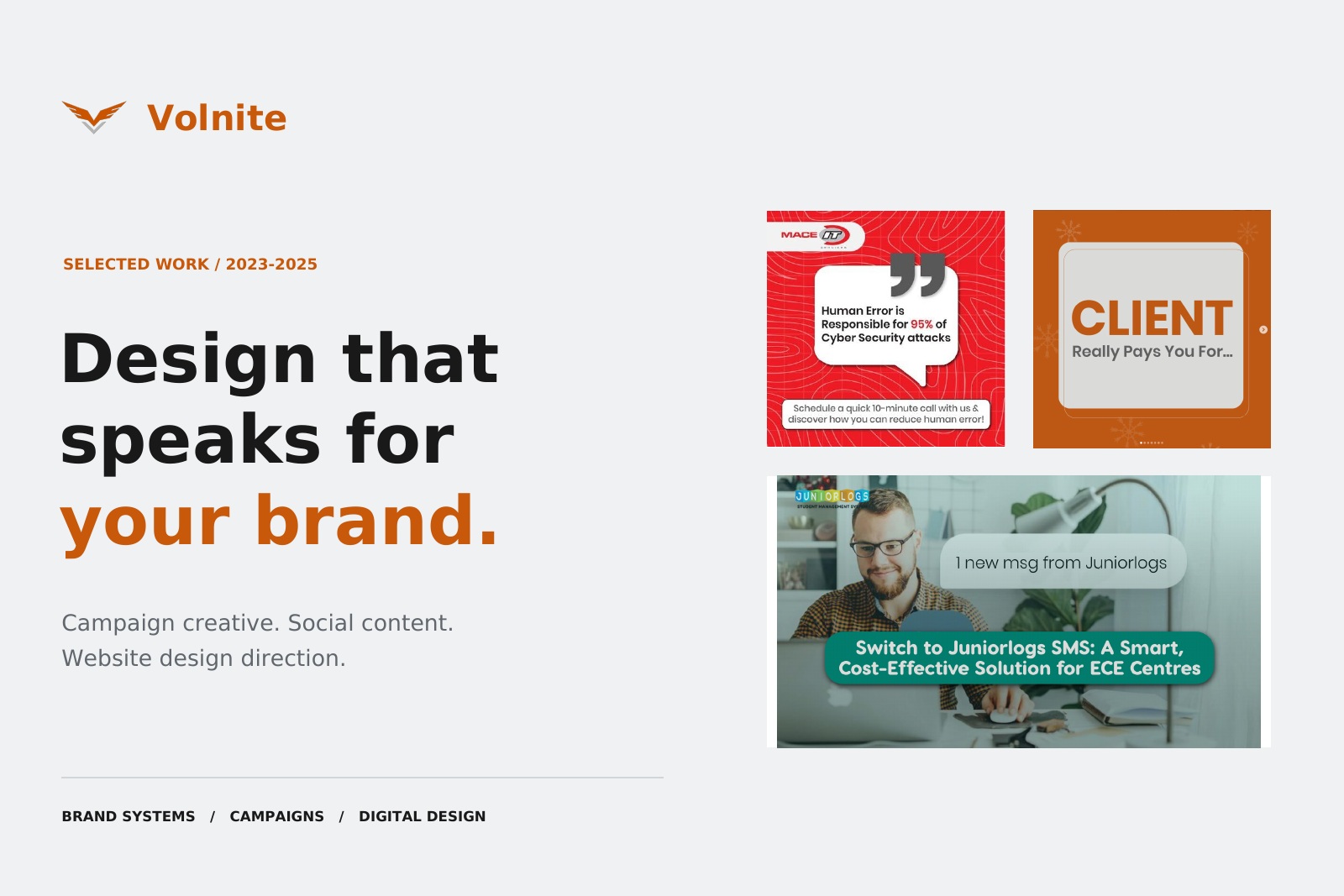 Volnite design portfolio cover
